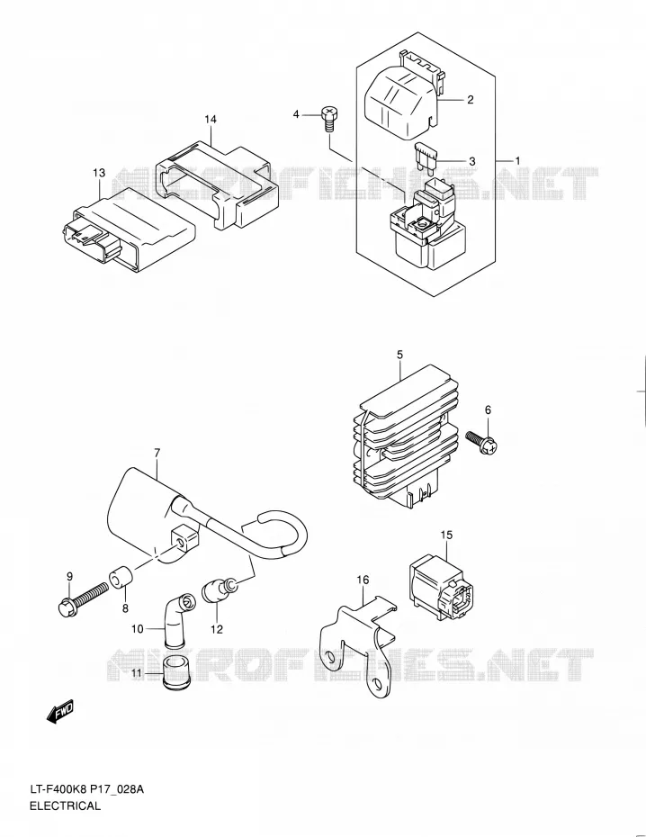 PARTIE ELECTRIQUE (MODEL L0) Suzuki QUAD 400 KINGQUAD 2010  LT-F400 L0 (P17,P24)