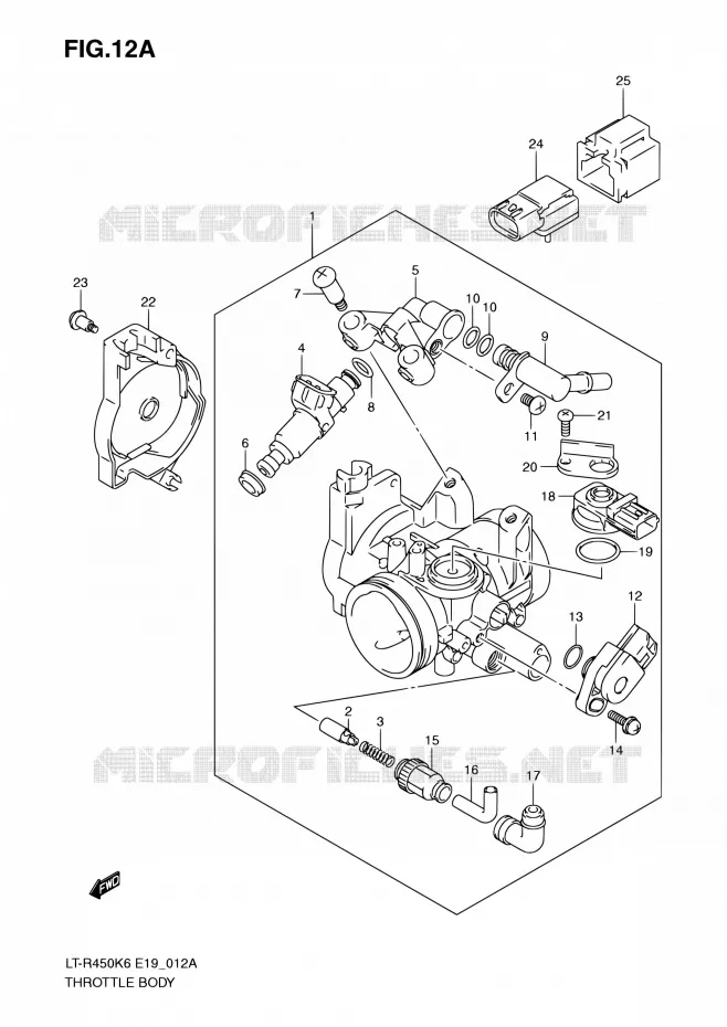 CORPS DE PAPILLON (MODEL K9/L0) Suzuki QUAD 450 QUADRACER 2010  LT-R450 L0/LT-R450Z L0 (E19)