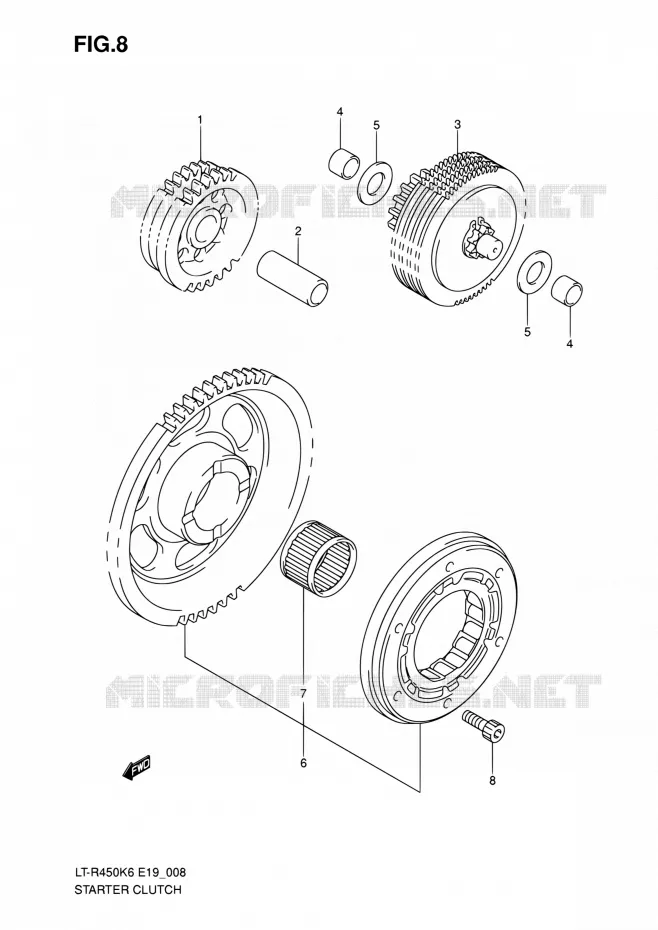 ROUE LIBRE DE DEMARREUR Suzuki QUAD 450 QUADRACER 2010  LT-R450 L0/LT-R450Z L0 (E19)