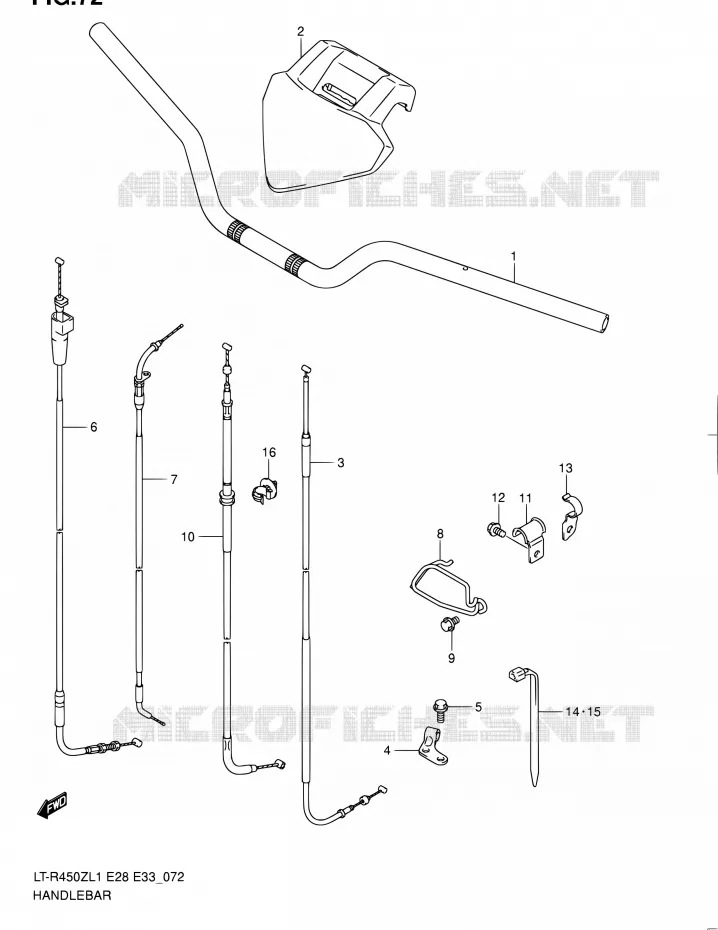GUIDON (LT-R450L1 E33) Suzuki QUAD 450 QUADRACER 2011  LT-R450 L1/LT-R450Z L1 (E03,E28,E33)