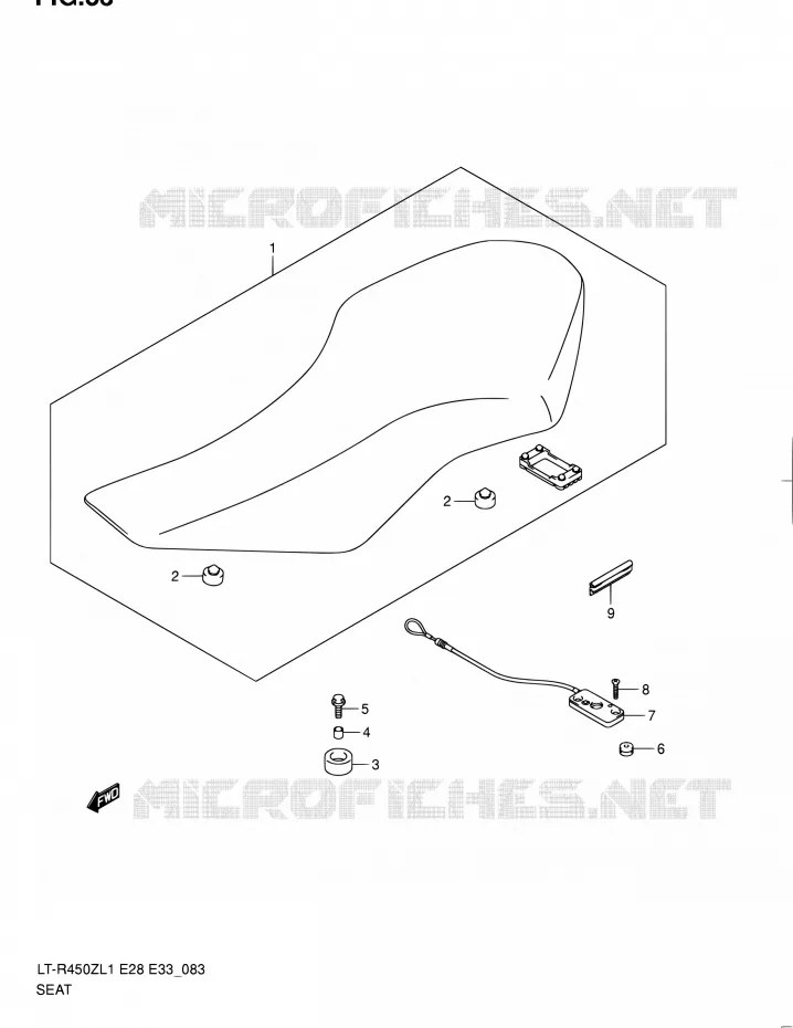 SELLE (LT-R450ZL1 E33) Suzuki QUAD 450 QUADRACER 2011  LT-R450 L1/LT-R450Z L1 (E03,E28,E33)