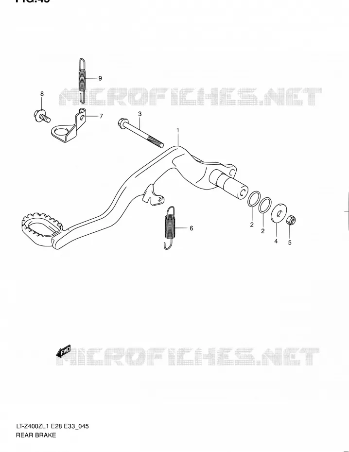 FREIN ARRIERE Suzuki QUAD 400 QUADSPORT 2011  LT-Z400 L1 (E03,E28,E33)