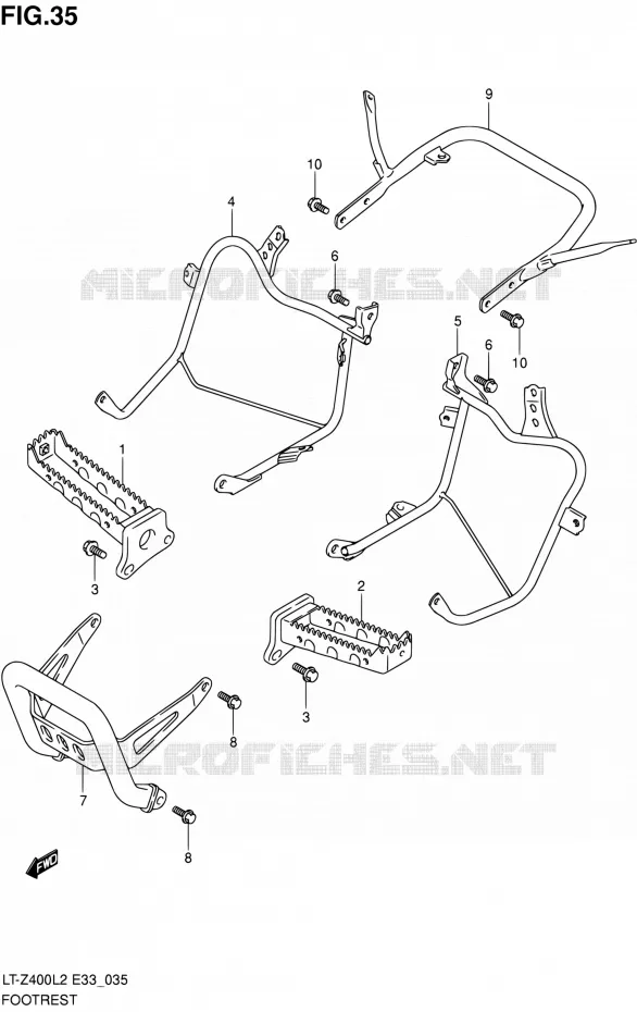 REPOSE PIED Suzuki QUAD 400 QUADSPORT 2012  LT-Z400 L2/LT-Z400Z L2 (E03,E28,E33)