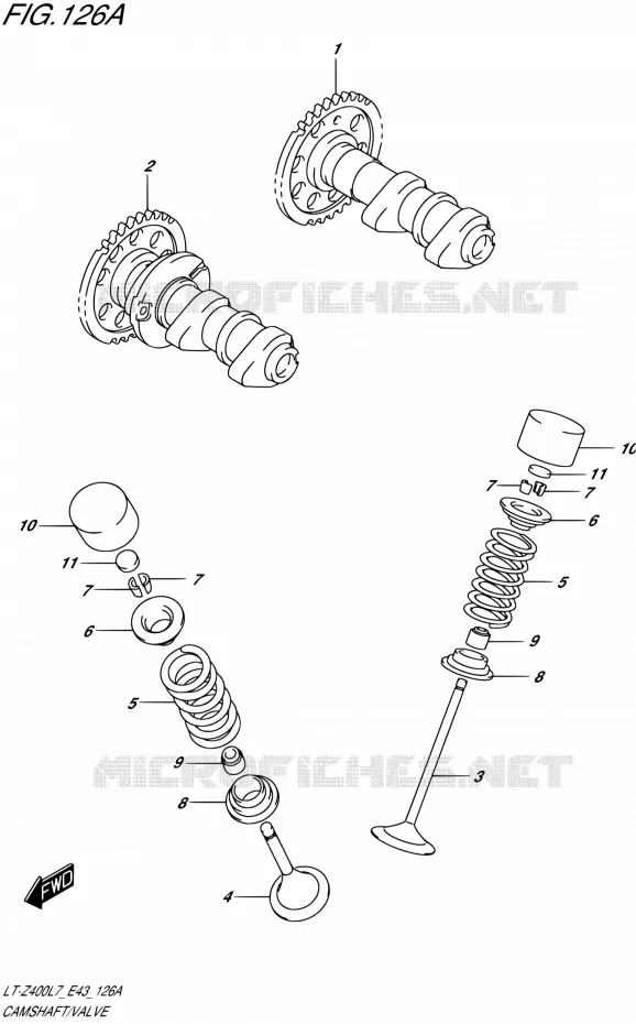 ARBRE A CAMES - VALVE Suzuki QUAD 400 QUADSPORT 2017  LT-Z400 L7 (E43)