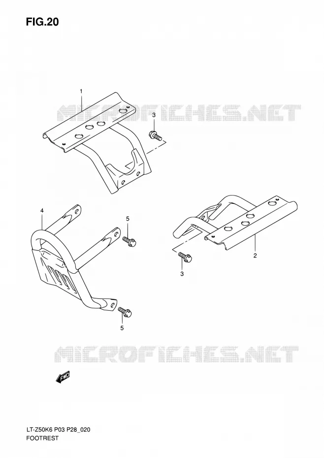 REPOSE PIED Suzuki QUAD 50 QUADSPORT 2010  LT-Z50 L0/LT-Z50Z L0 (P03,P28)