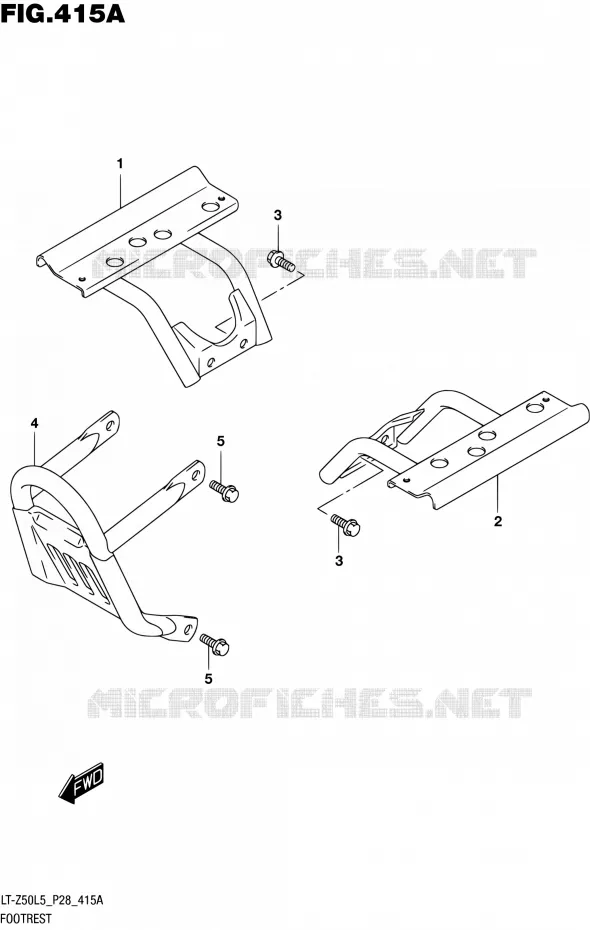 REPOSE PIED Suzuki QUAD 50 QUADSPORT 1992  LT-Z50 L5 (P03,P28,P33)