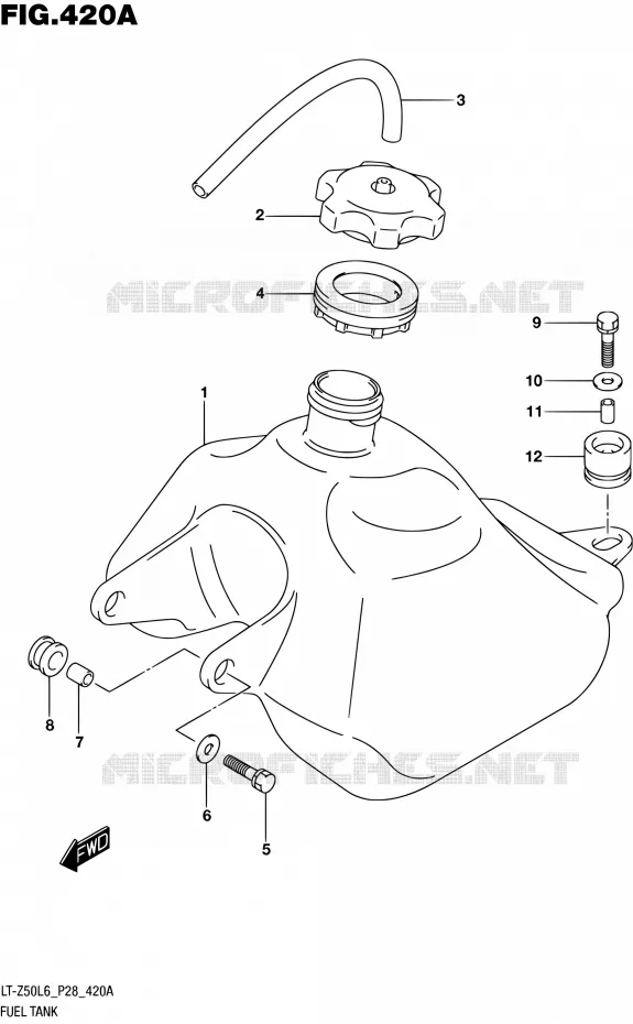 RESERVOIR D'ESSENCE Suzuki QUAD 50 QUADSPORT 2016  LT-Z50 L6 (P03,P28,P33)