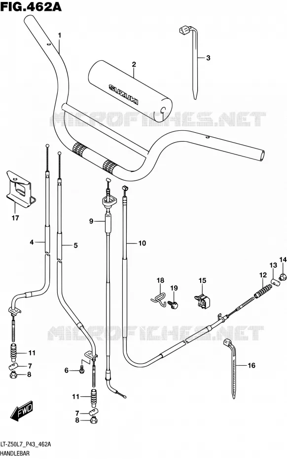 GUIDON Suzuki QUAD 50 QUADSPORT 2017  LT-Z50 L7 (P43)