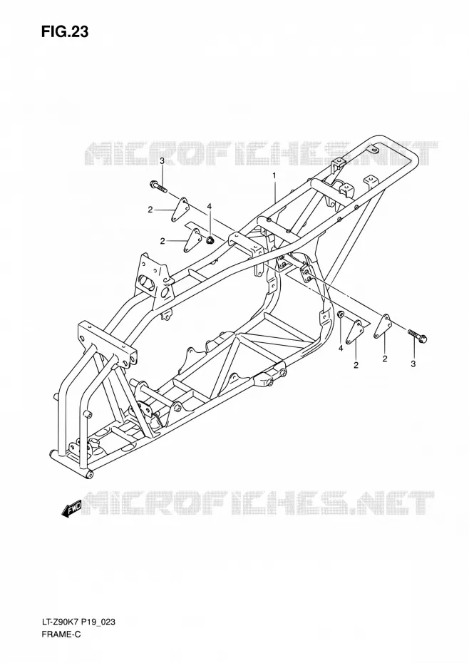CADRE Suzuki QUAD 90 QUADSPORT 2010  LT-Z90 L0/LT-Z90Z L0 (P19)