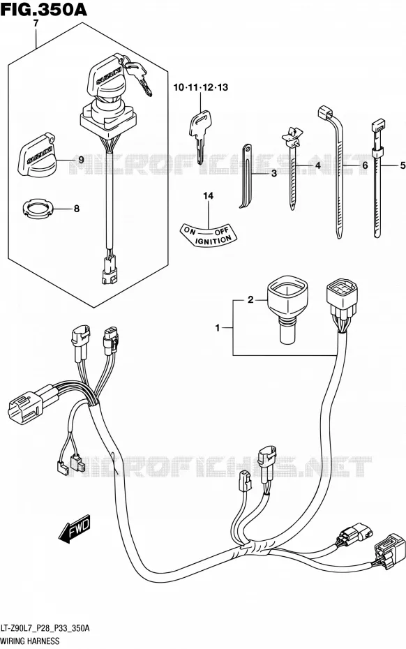 FAISCEAU ELECTRIQUE Suzuki QUAD 90 QUADSPORT 2017  LT-Z90 L7 (P03,P28,P33)