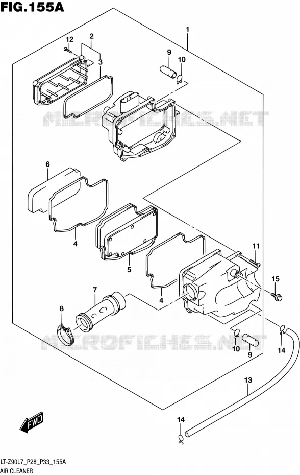 FILTRE A AIR Suzuki QUAD 90 QUADSPORT 2017  LT-Z90 L7 (P03,P28,P33)