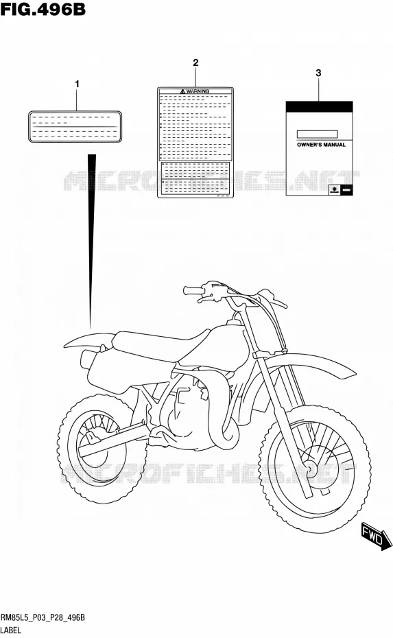 ETIQUETTE (RM85L5 P28) Suzuki MOTO 85 RM 2015  RM85 L5 (P03,P28,P33)