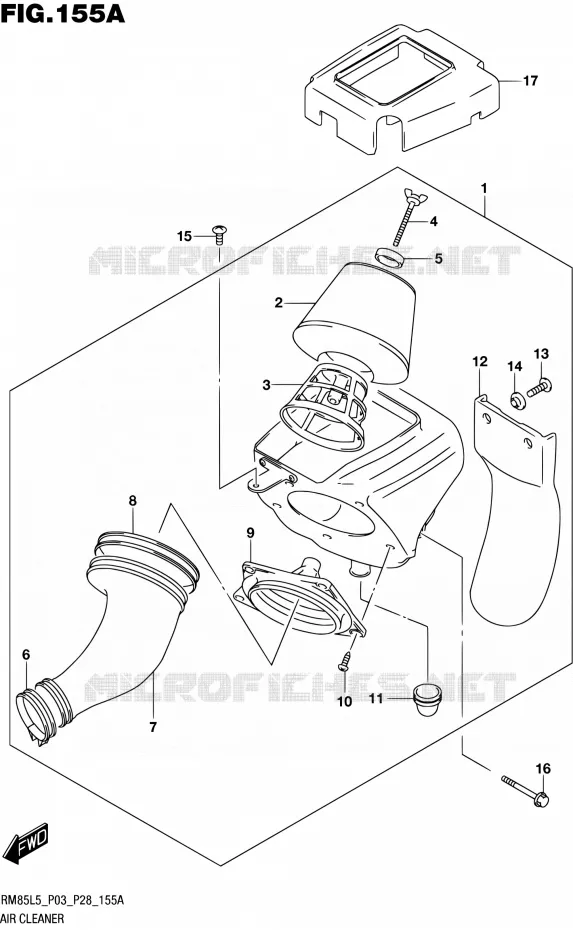 FILTRE A AIR Suzuki MOTO 85 RM 2015  RM85 L5 (P03,P28,P33)