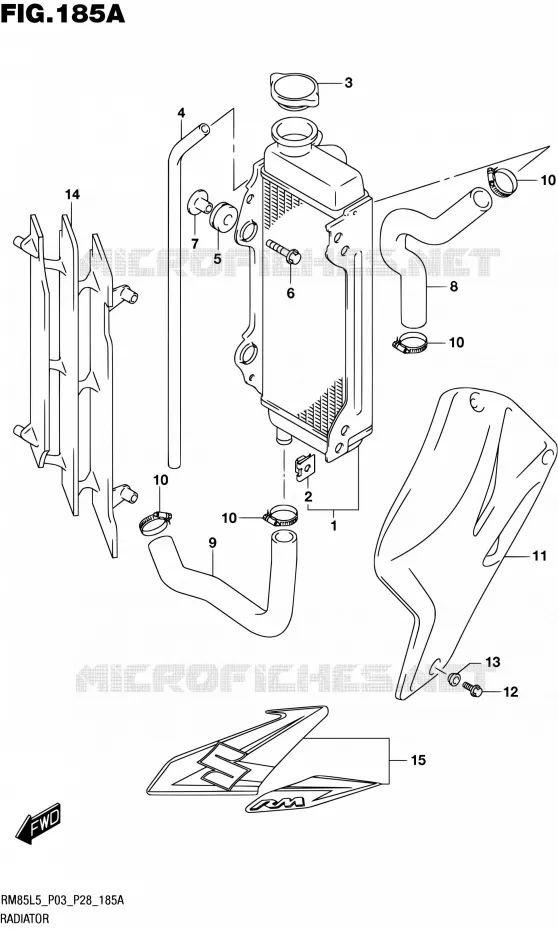 RADIATEUR Suzuki MOTO 85 RM 2015  RM85 L5 (P03,P28,P33)
