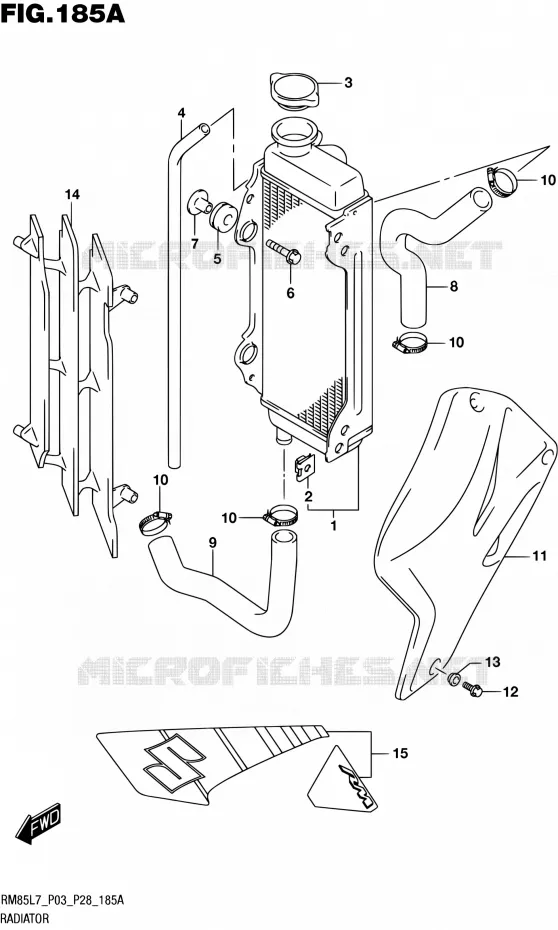 RADIATEUR Suzuki MOTO 85 RM 2017  RM85 L7 (P03 P28)