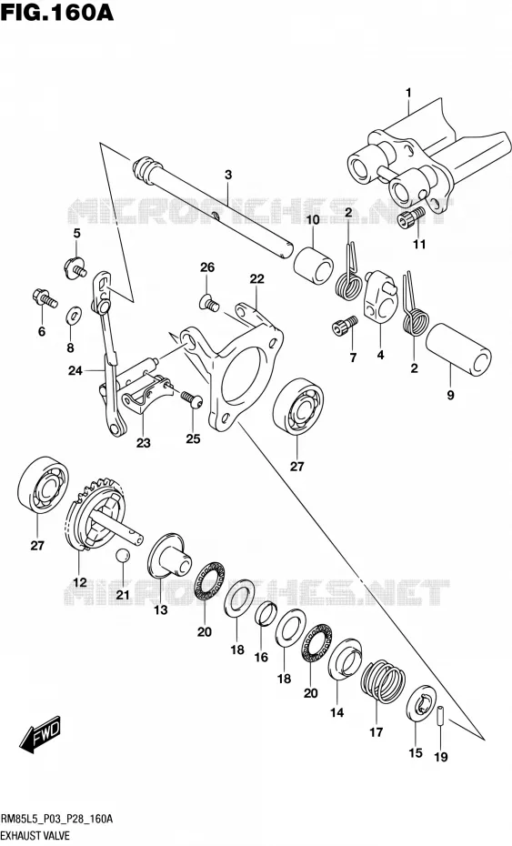 VALVE D'ECHAPPEMENT Suzuki MOTO 85 RM 1992  RM85L L5 (P03,P28,P33)