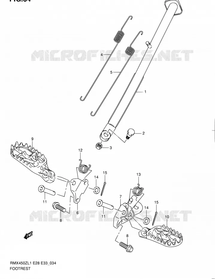 REPOSE PIED Suzuki MOTO 450 RMX-Z 2011  RMX450Z L1 (E03,E28,E33)