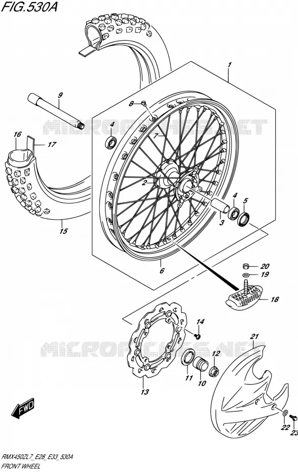 ROUE AVANT Suzuki MOTO 450 RMX 2017  RMX450Z L7 (E28,E33)
