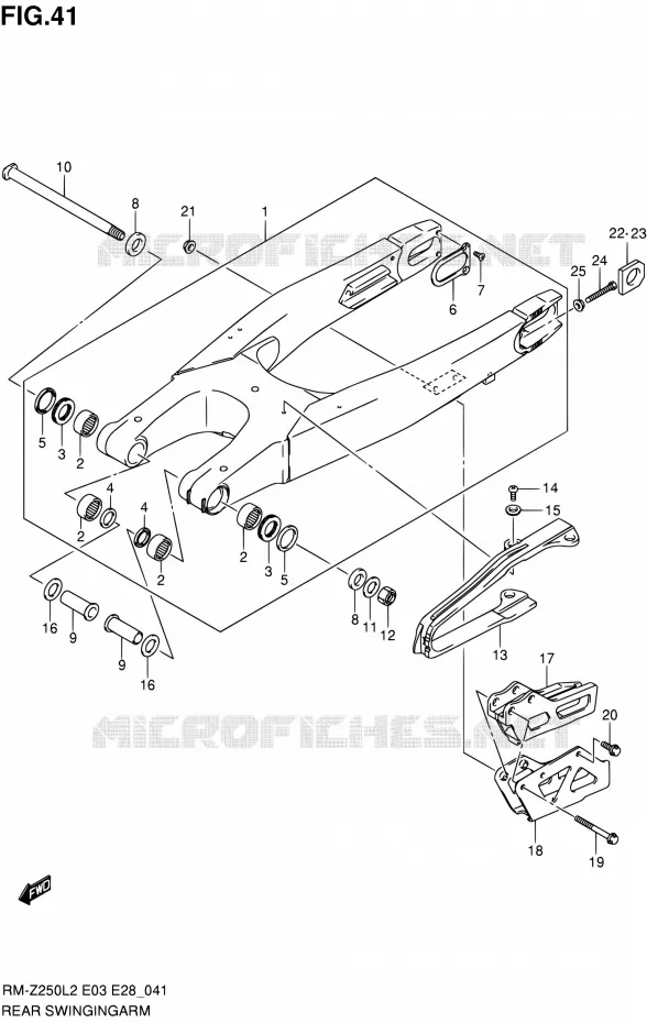 BRAS OSCILLANT ARRIERE Suzuki MOTO 250 RM-Z 2012  RM-Z250 L2 (E03,E28,E33)