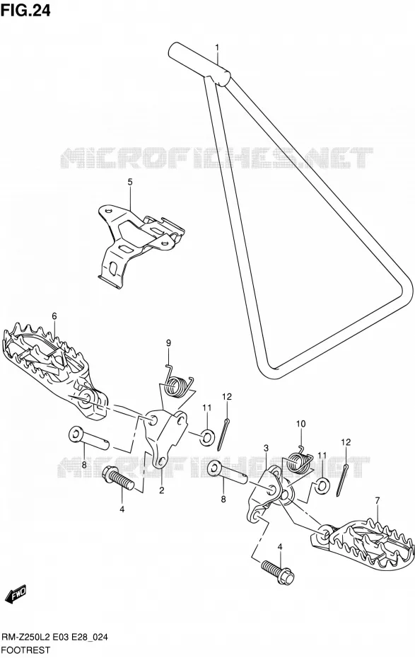 REPOSE PIED Suzuki MOTO 250 RM-Z 2012  RM-Z250 L2 (E03,E28,E33)
