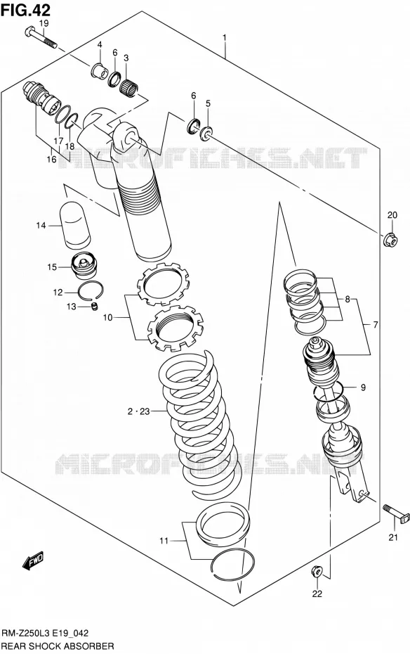 AMORTISSEUR ARRIERE Suzuki MOTO 250 RM-Z 2012  RM-Z250 L3 (E19)