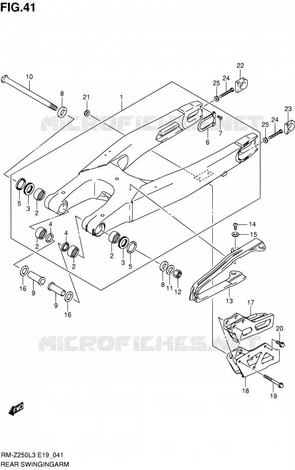 BRAS OSCILLANT ARRIERE Suzuki MOTO 250 RM-Z 2012  RM-Z250 L3 (E19)