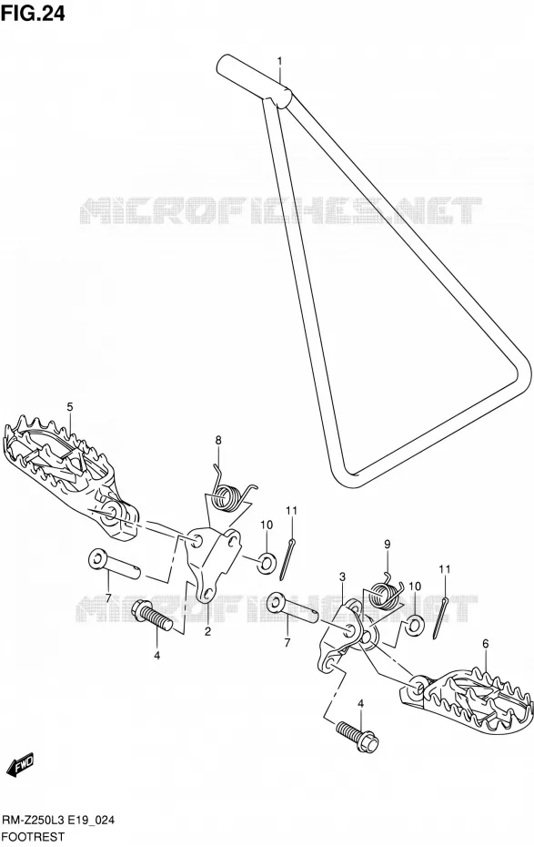 REPOSE PIED Suzuki MOTO 250 RM-Z 2013  RM-Z250 L3 (E19)