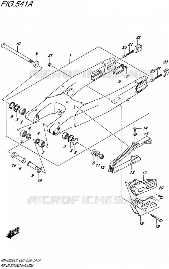 BRAS OSCILLANT ARRIERE Suzuki MOTO 250 RM-Z 2016  RM-Z250 L6 (E03,E28,E33)