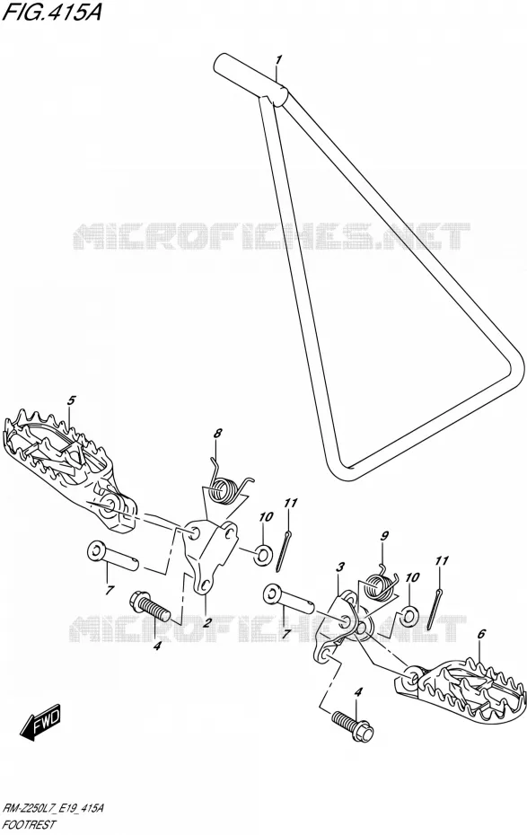 REPOSE PIED Suzuki MOTO 250 RM-Z 2017  RM-Z250 L7 (E19)