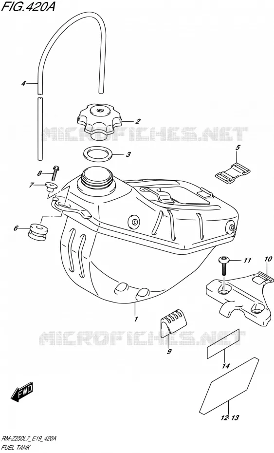 RESERVOIR D'ESSENCE Suzuki MOTO 250 RM-Z 2017  RM-Z250 L7 (E19)