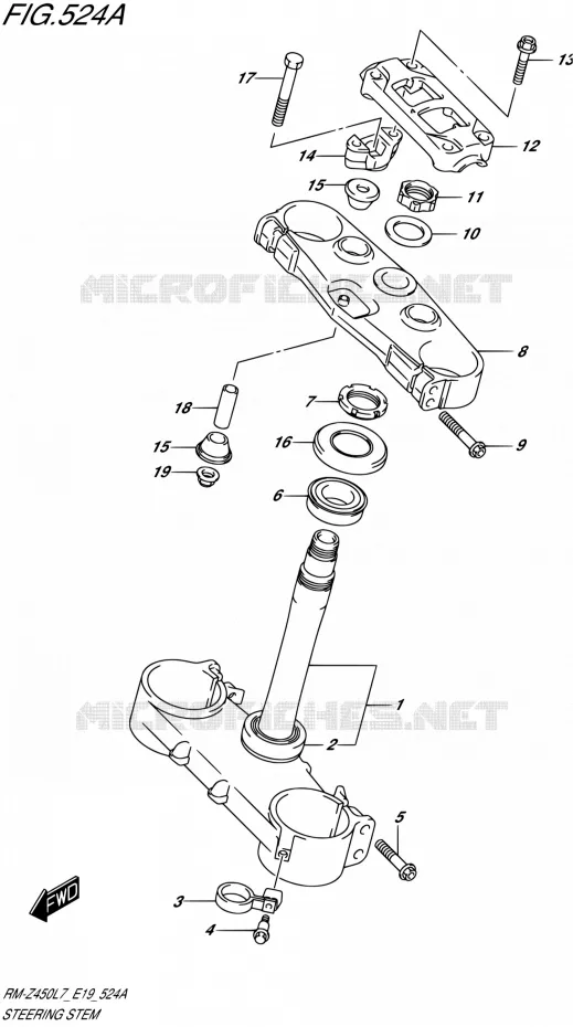 COLONNE DE DIRECTION Suzuki MOTO 450 RM-Z 2017  RM-Z450 L7 (E19)
