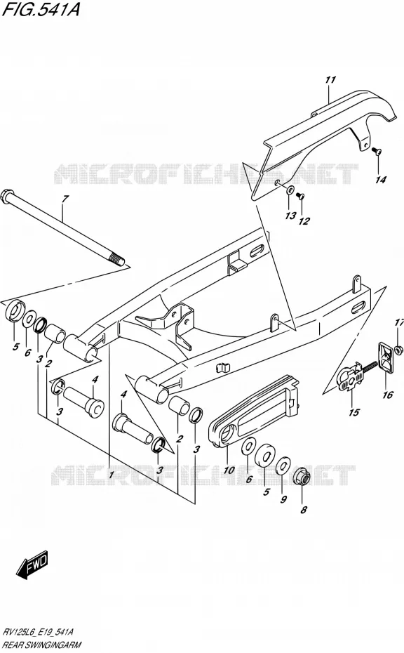 BRAS OSCILLANT ARRIERE Suzuki MOTO 125 VAN-VAN 2016  RV125 L6 (E02)