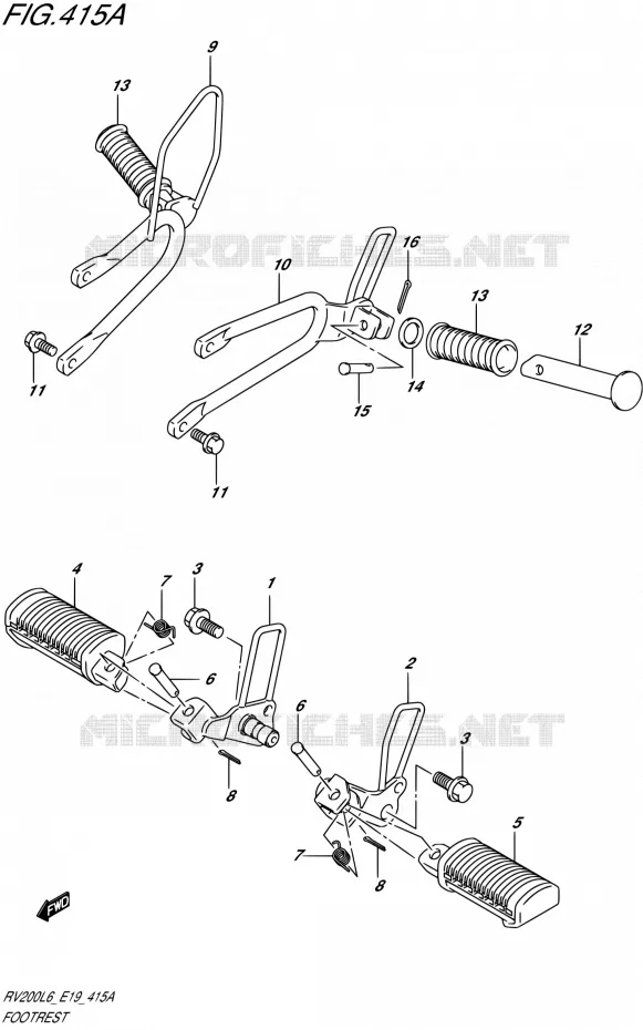 REPOSE PIED Suzuki MOTO 200 VAN-VAN 2016  RV200 L6 (E02)