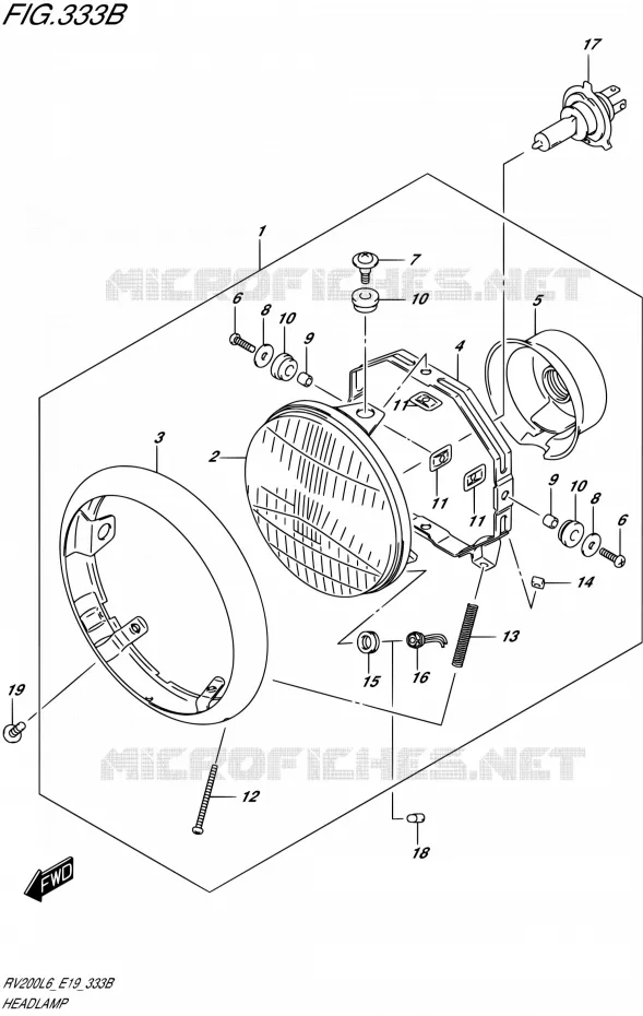PHARE (RV200L6 E19) Suzuki MOTO 200 VAN-VAN 2016  RV200 L6 (E19)