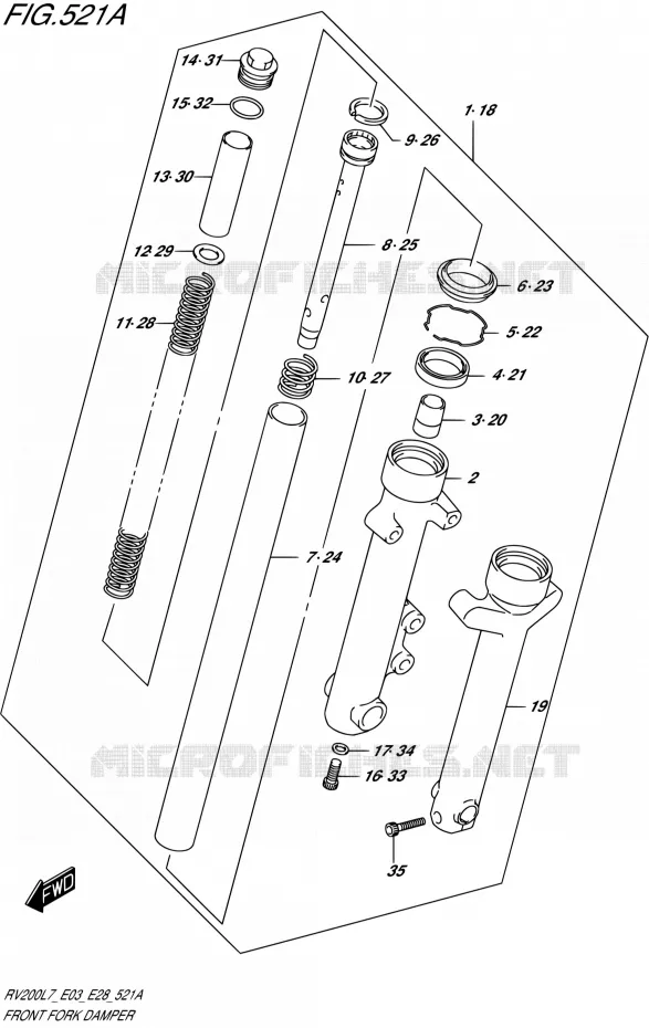 FOURCHE Suzuki MOTO 200 VAN-VAN 2017  RV200 L7 (E03,E28)