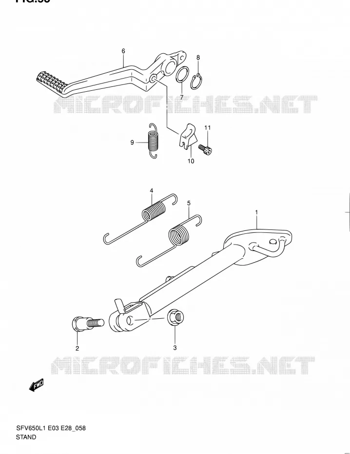 BEQUILLE Suzuki MOTO 650 GLADIUS 2011  SFV650A L1 (E03,E28,E33)
