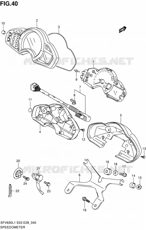 COMPTEUR (SFV650L1 E03) Suzuki MOTO 650 GLADIUS 2011  SFV650A L1 (E03,E28,E33)