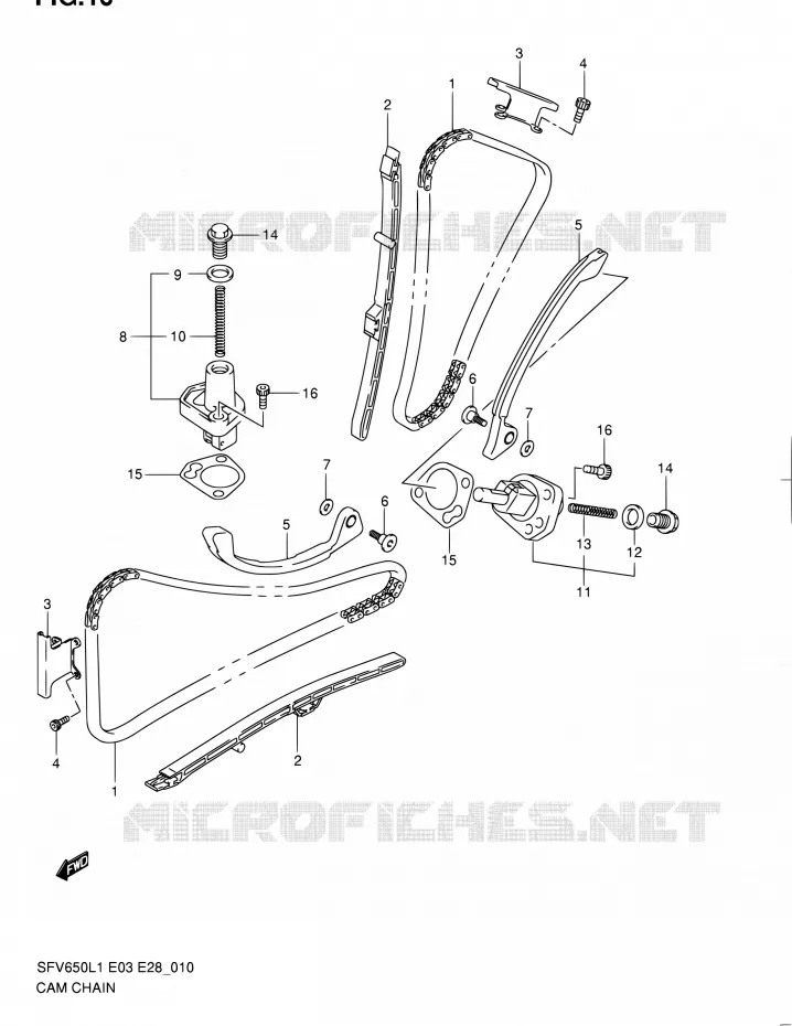 DISTRIBUTION Suzuki MOTO 650 GLADIUS 2011  SFV650A L1 (E03,E28,E33)