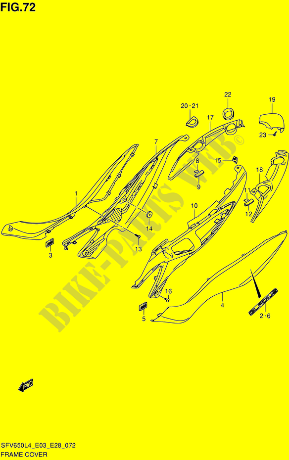 CARENAGES ARRIERE (SFV650AL4 E33) pour Suzuki GLADIUS 650 2014