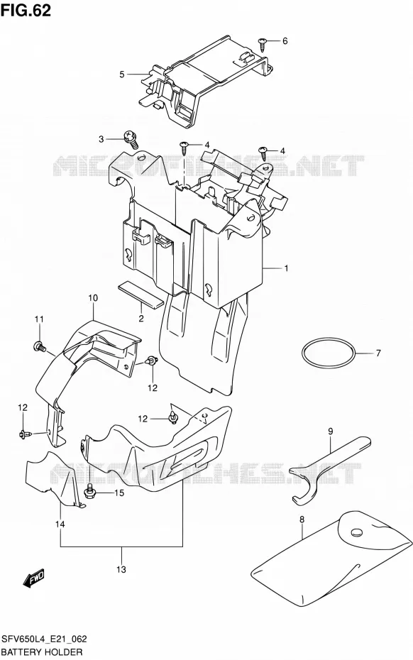 BAC A BATTERIE - OUTILS (SFV650UAL4 E21) Suzuki MOTO 650 GLADIUS 2016  SFV650A L4 (E21)
