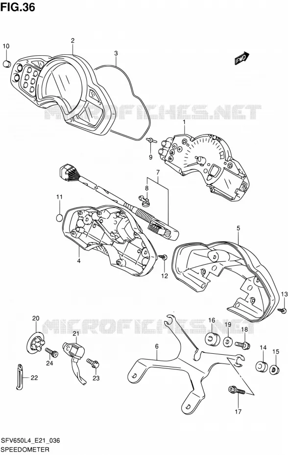 COMPTEUR (SFV650L4 E21) Suzuki MOTO 650 GLADIUS 2016  SFV650A L4 (E21)