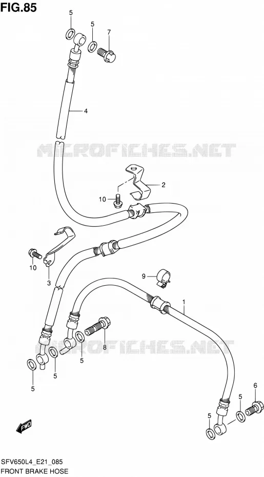 DURITE DE FREIN AVANT (SFV650L4 E21) Suzuki MOTO 650 GLADIUS 2014  SFV650A L4 (E21)