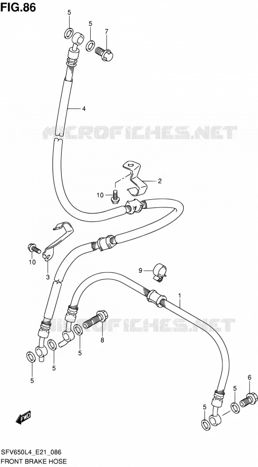 DURITE DE FREIN AVANT (SFV650UL4 E21) Suzuki MOTO 650 GLADIUS 2016  SFV650A L4 (E21)