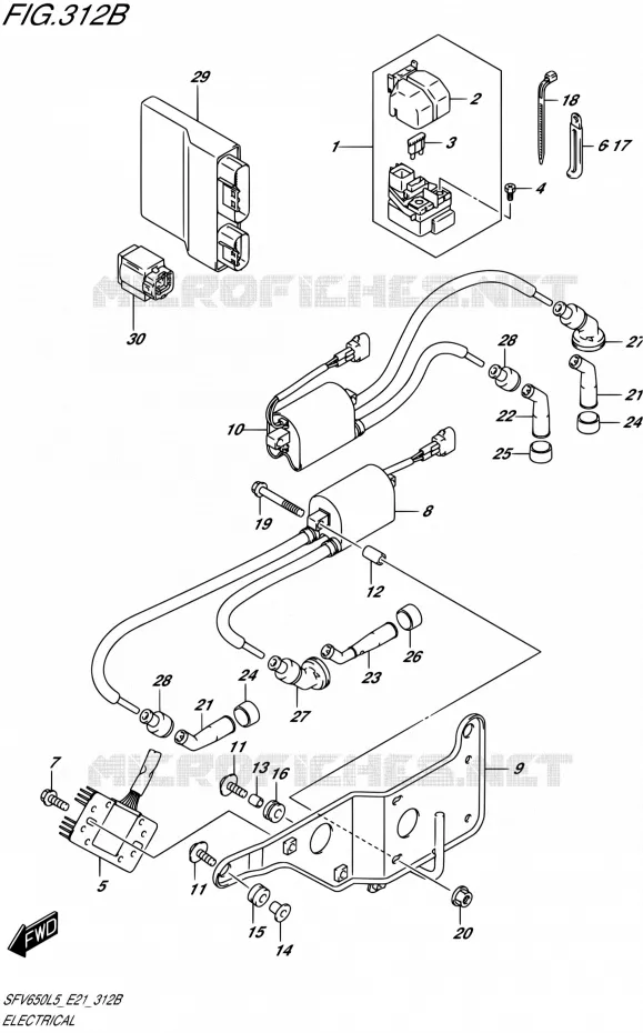 PARTIE ELECTRIQUE (SFV650AL5 E21) Suzuki MOTO 650 GLADIUS 2015  SFV650A L5 (E21)