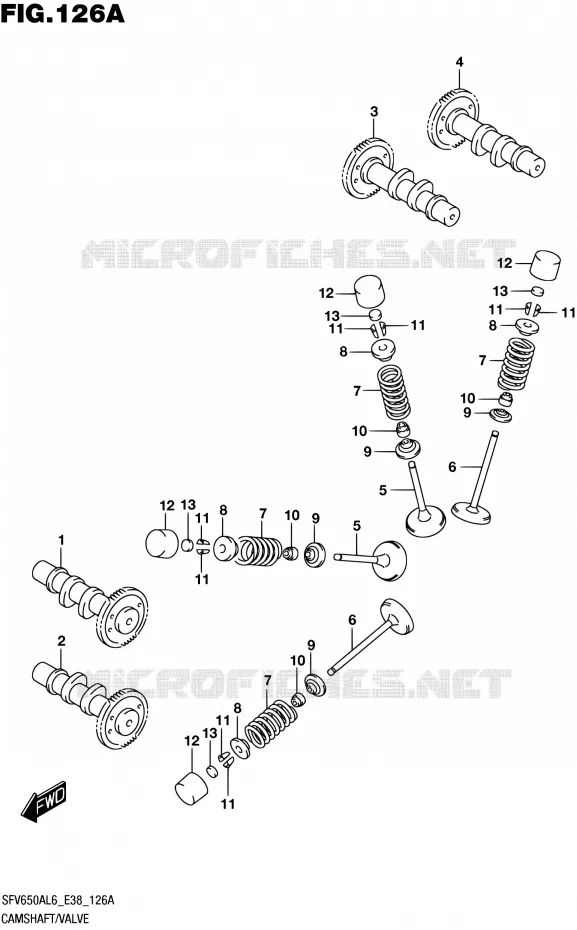 ARBRE A CAMES - VALVE Suzuki MOTO 650 GLADIUS 2016  SFV650A L6 (E38)