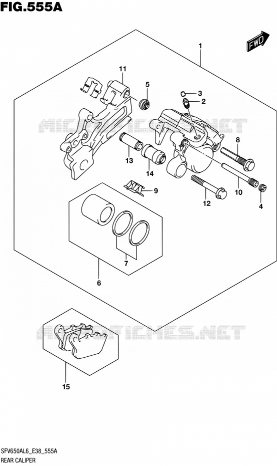 ETRIER DE FREIN ARRIERE Suzuki MOTO 650 GLADIUS 2016  SFV650A L6 (E38)