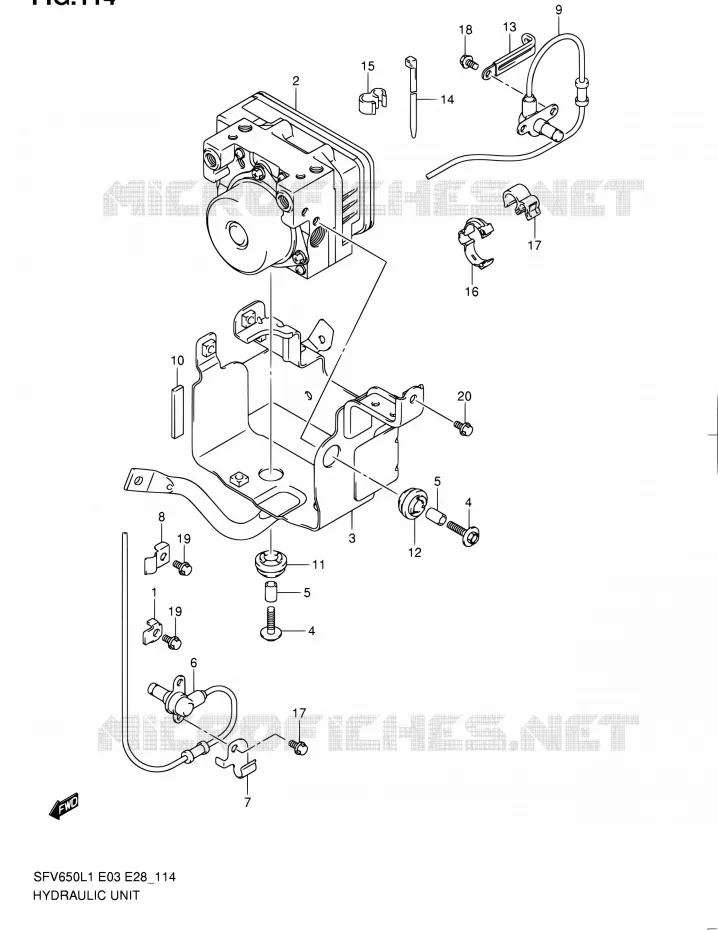 SYSTÈME ABS (SFV650AL1 E28) Suzuki MOTO 650 GLADIUS 2011  SFV650 L1 (E03,E28,E33)