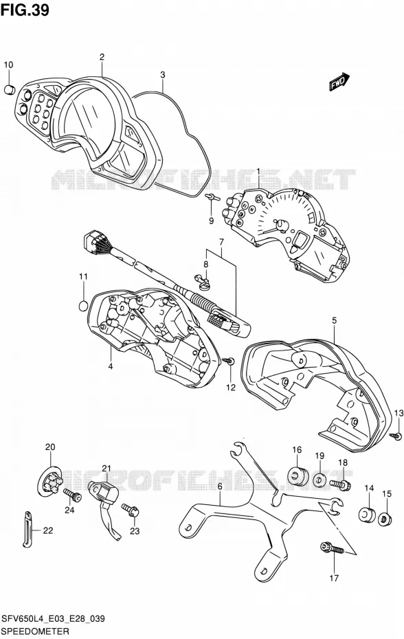 COMPTEUR (SFV650L4 E03) Suzuki MOTO 650 GLADIUS 2014  SFV650 L4 (E03,E28,E33)