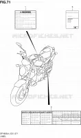 ETIQUETTE (SFV650UAL4 E21) pour Suzuki GLADIUS 650 2014