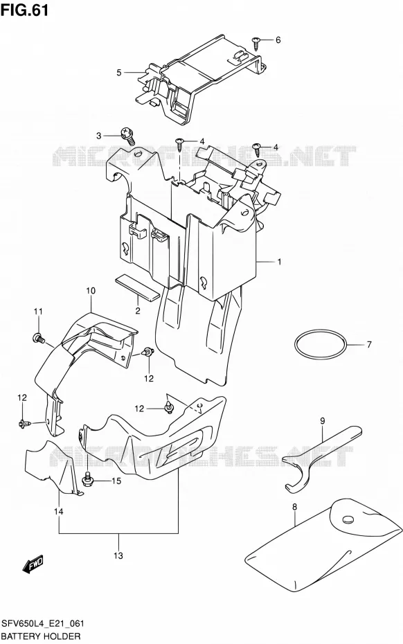 BAC A BATTERIE - OUTILS (SFV650AL4 E21) Suzuki MOTO 650 GLADIUS 2014  SFV650UA L4 (E21)